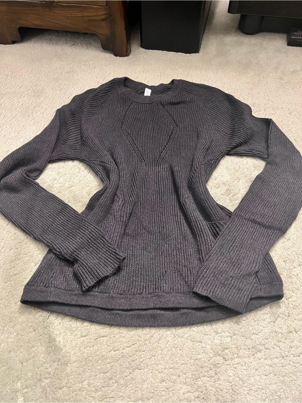 lululemon athletica Charcoal Ribbed Crew Neck Sweater